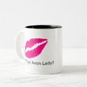 Wie is je Avon Lady Lips? Tweekleurige Koffiemok (Voorkant links)