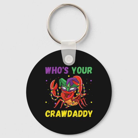 Wie is je Crawdaddy Crawfish Jester Kralen Grappig Sleutelhanger (Voorkant)