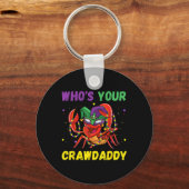 Wie is je Crawdaddy Crawfish Jester Kralen Grappig Sleutelhanger (Voorkant)