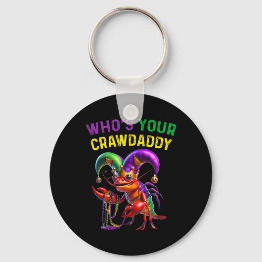 Wie is je Crawdaddy Crawfish Jester Kralen Grappig Sleutelhanger (Voorkant)
