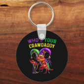 Wie is je Crawdaddy Crawfish Jester Kralen Grappig Sleutelhanger (Voorkant)