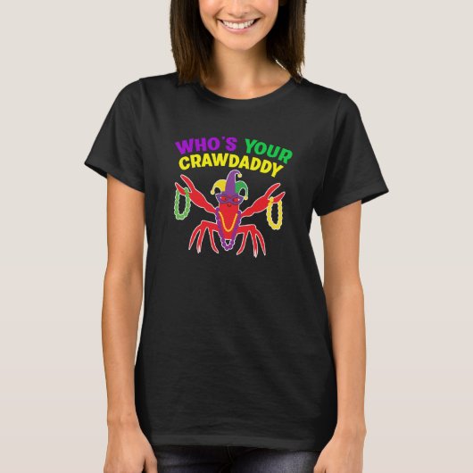 Wie is je Crawdaddy Kreeft Jester Mardi Gras T-shirt (Voorkant)