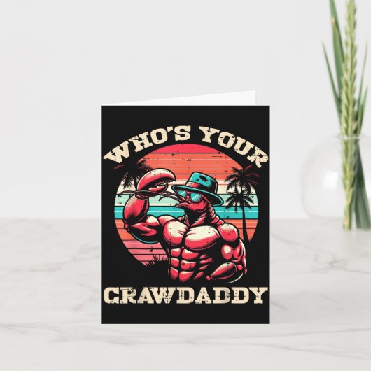 Wie is je Crawdaddy Rivierkreeft Retro Rivierkreef Kaart (Voorkant)