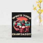 Wie is je Crawdaddy Rivierkreeft Retro Rivierkreef Kaart (Gele Bloem)