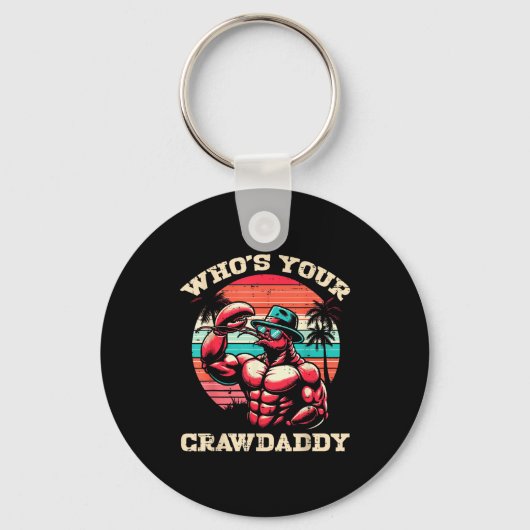 Wie is je Crawdaddy Rivierkreeft Retro Rivierkreef Sleutelhanger (Voorkant)