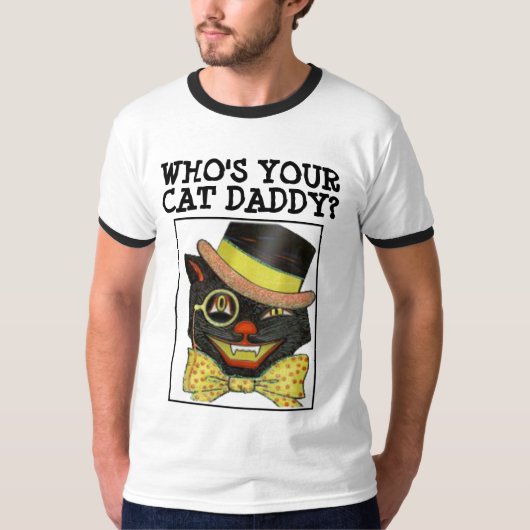 WIE IS JE KAT DADDY? CAT DAD T-shirts (Voorkant)