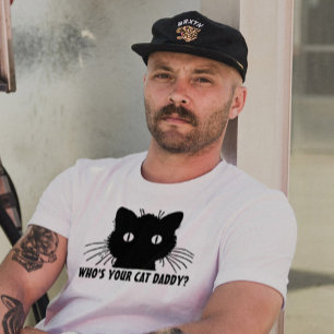 Wie is je kat papa's T-shirts, grappig T-shirt