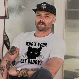 Wie is je kat papa's T-shirts, grappige T-Shirt