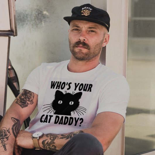 Wie is je kat papa's T-shirts, grappige T-Shirt