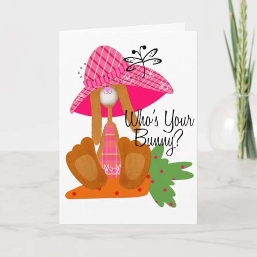 Wie is je konijn? feestdagen kaart (Voorkant)