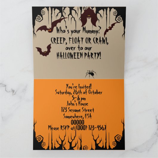 "Wie is je mama?" Uitnodiging voor Halloween Party (Binnen)