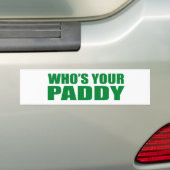 WIE IS JE PADDY? BUMPERSTICKER (Op auto)