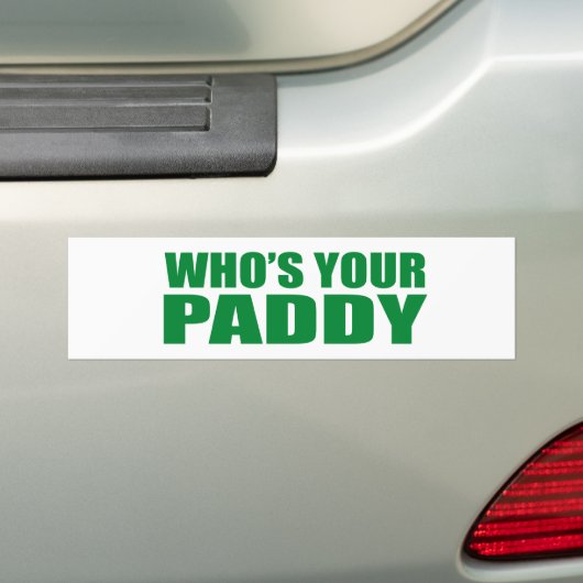 WIE IS JE PADDY? BUMPERSTICKER (Op auto)