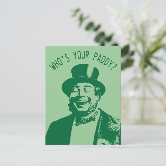 Wie is je Paddy Saint Patricks Dag? Briefkaart (Staand voorkant)