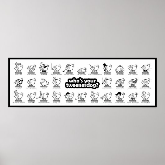 wie is je tweenerdog? design #1 Poster (Voorkant)