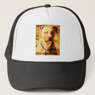 "Wie is je vader?" Trucker Hat met Good Ole' Dog Pet
