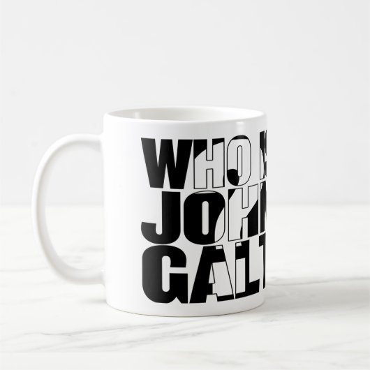Wie is John Galt? 15 oz mok (Links)