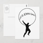 Wie is John Galt? briefkaart (Voorkant / Achterkant)