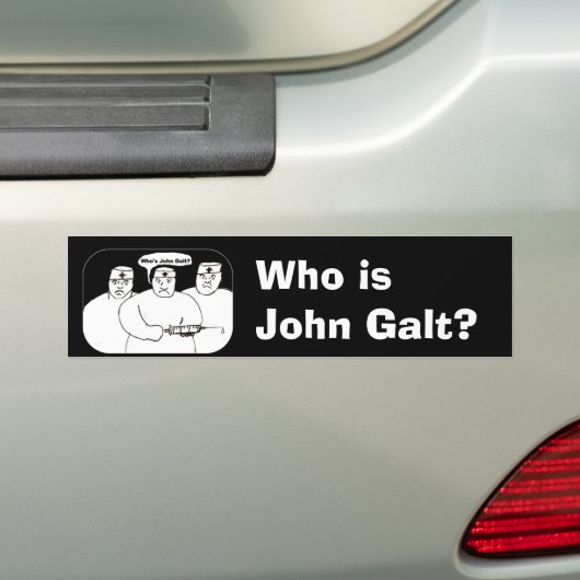 Wie is John Galt-bumper sticker (Op auto)