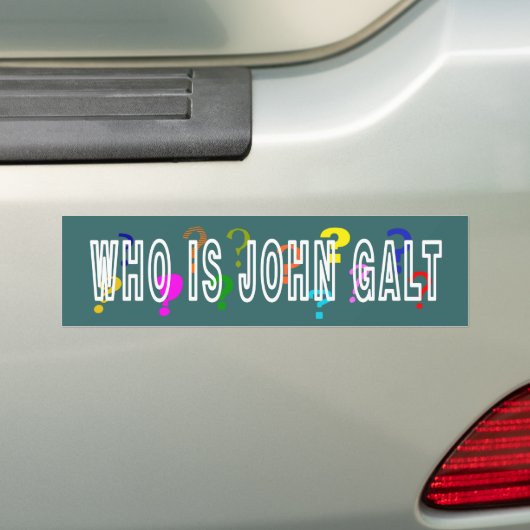 Wie is John Galt? Bumpersticker (Op auto)
