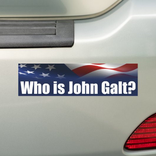 Wie is John Galt? Bumpersticker (Op auto)