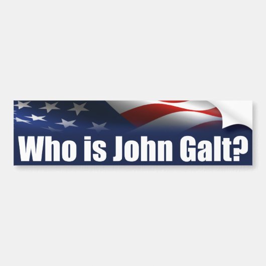 Wie is John Galt? Bumpersticker (Voorkant)
