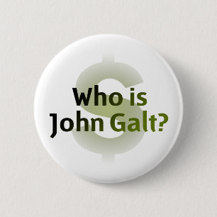 Wie is John Galt? Geldsymbool Ronde Button 5,7 Cm