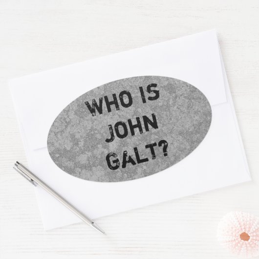 Wie is John Galt? Ovale Sticker (Envelop)