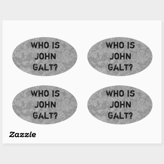 Wie is John Galt? Ovale Sticker (Vel)