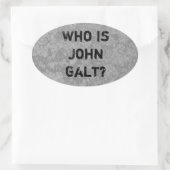 Wie is John Galt? Ovale Sticker (Tas)