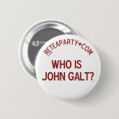 Wie is John Galt Tea Party Button (Voorkant /achterkant)