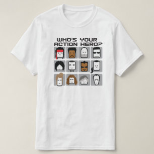Wie is jouw actieheld? Grappige Cartoon T-shirt