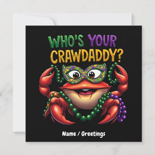 Wie is jouw Crawdaddy Crawfish Gras Kaart (Voorkant)