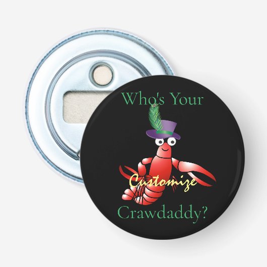 Wie is jouw Crawdaddy? Donder_Cove Button Flesopener (Voorkant)