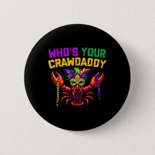 Wie is jouw Crawpapa Crawfish Jester Beads Funny M Ronde Button 5,7 Cm
