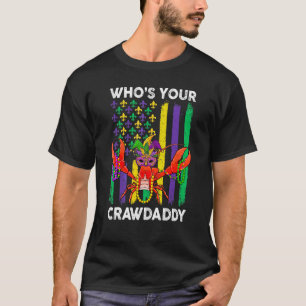 Wie is jouw Crawpapa Crawfish Jester Beads Funny M T-shirt