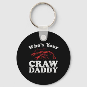 Wie is jouw Crawpapa Funny Crawfish Boil Mardi Gra Sleutelhanger