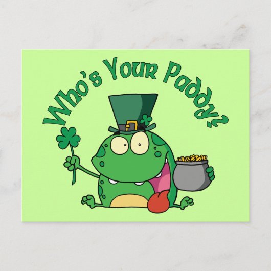 Wie is jouw paddy frog briefkaart (Voorkant)