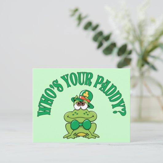 Wie is jouw Paddy Irish Frog? Briefkaart (Staand voorkant)