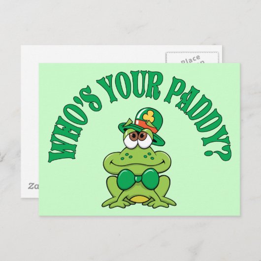 Wie is jouw Paddy Irish Frog? Briefkaart (Voorkant / Achterkant)