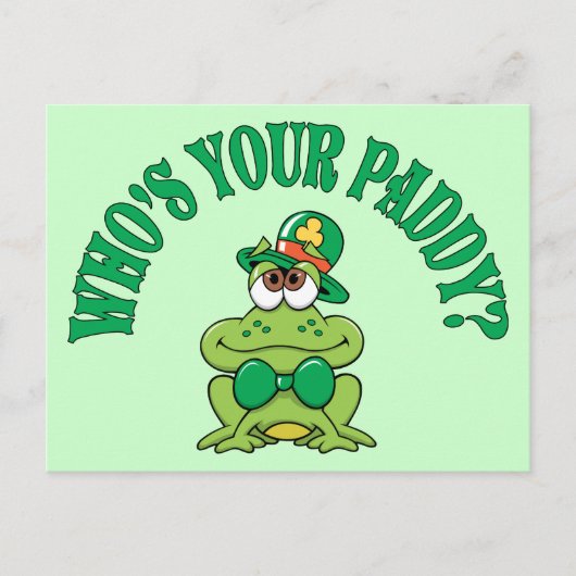 Wie is jouw Paddy Irish Frog? Briefkaart (Voorkant)