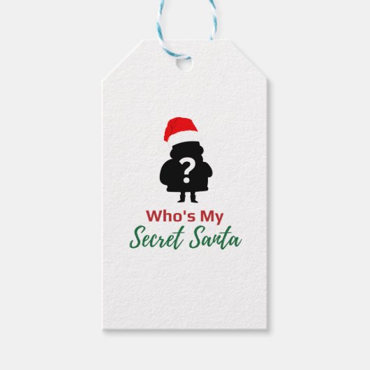 Wie is mijn geheime kerstman? cadeaulabel (Voorkant)