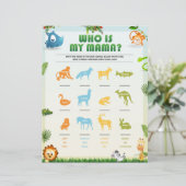 Wie is mijn mama Baby shower Game [Dierenthema] Briefhoofd (Staand voorkant)