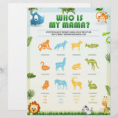 Wie is mijn mama Baby shower Game [Dierenthema] Briefhoofd (Voorkant / Achterkant)