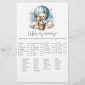 Wie is mijn mama Baby shower Game Kaart (Voorkant)