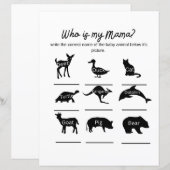 Wie is mijn mama? Baby shower game met antwoorden (Voorkant / Achterkant)