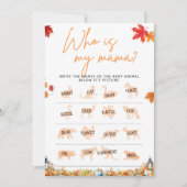 WIE IS MIJN MAMA Baby shower spel Een beetje pompo Kaart (Voorkant)