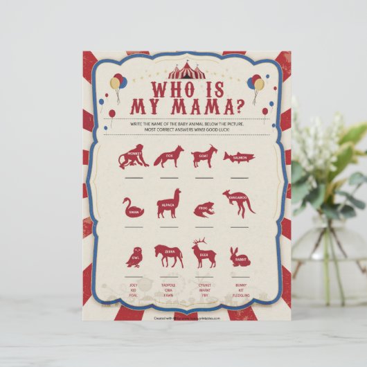 Wie is mijn mama [Circus Theme] Briefhoofd (Staand voorkant)