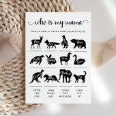 Wie is mijn mama Game Baby shower party Kaart