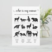 Wie is mijn mama Game Baby shower party Kaart (Staand voorkant)